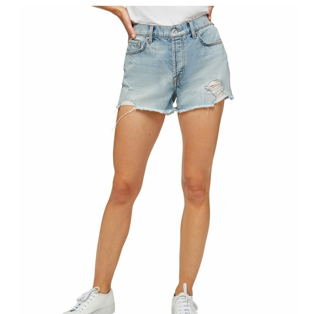 -NWT- 7FAM Monroe Distressed Cutoff Shorts 27